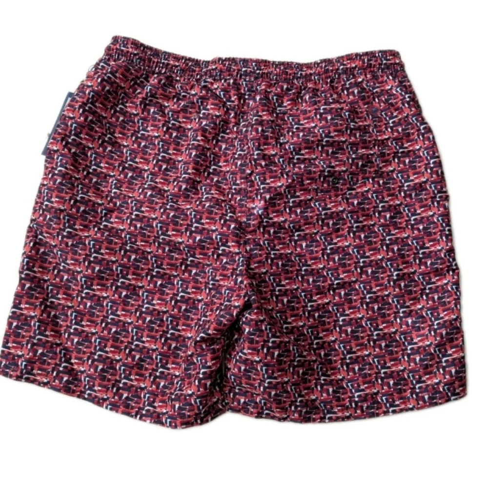 Mr.Swim Geo Chevron Red/Orange Mesh Swim Trunk Shorts Size XXL NWT